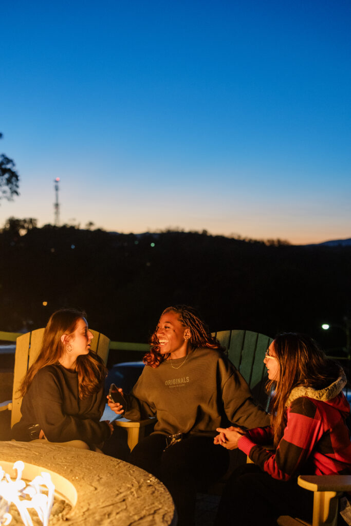 Students at the fire pit