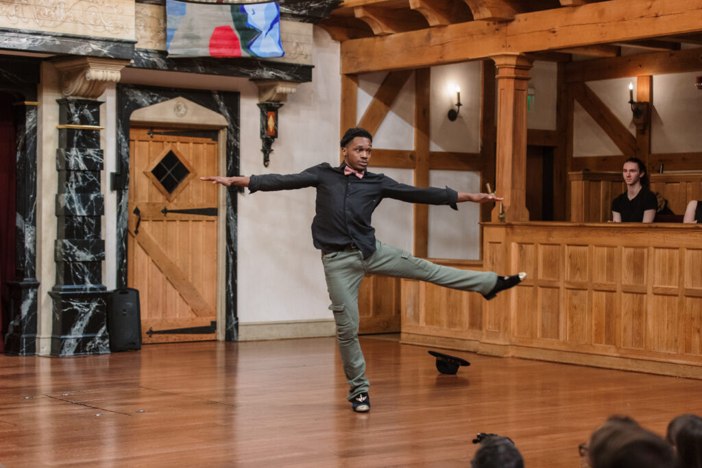 Dance student performing