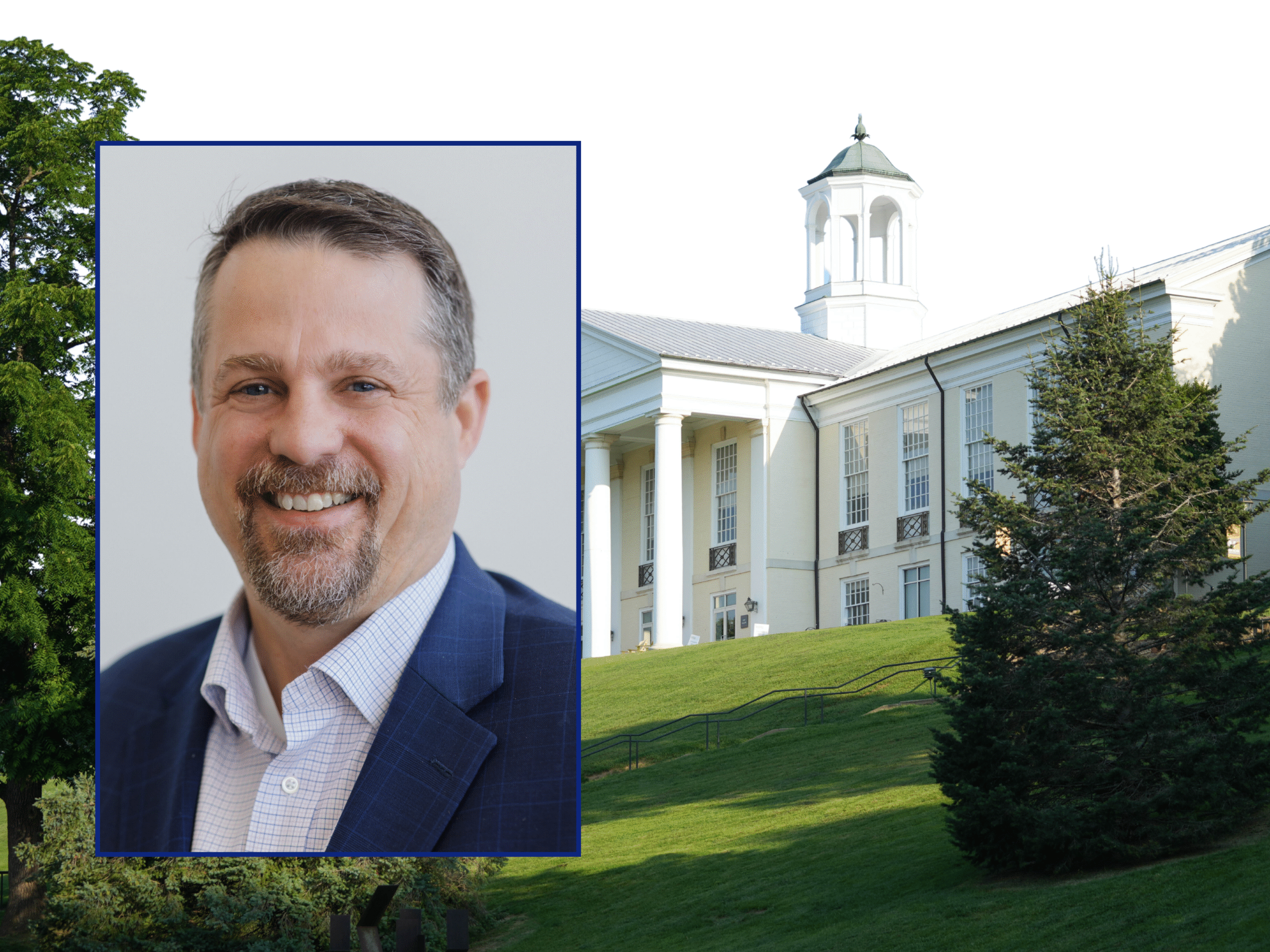 Todd Telemeco with the MBU campus in the background