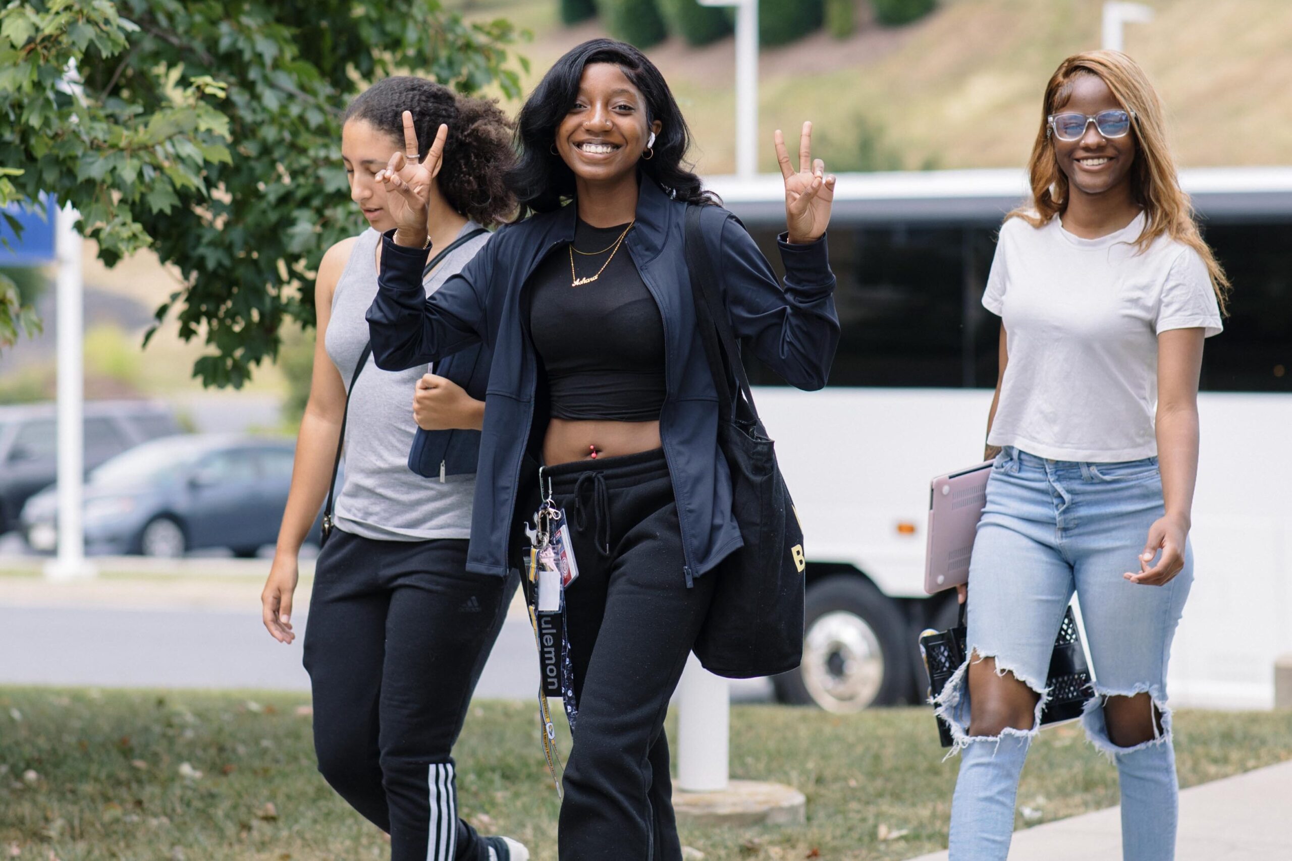 MBU Prospective Student happily tours campus