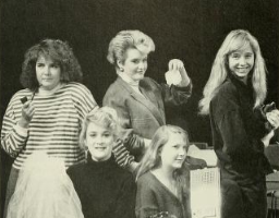 MBU students pose for theatre production circa 1980s