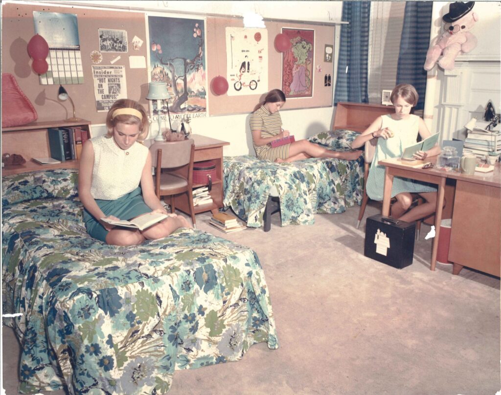 Mid-20th Century MBC students study in a dorm; colorized